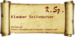 Klauber Szilveszter névjegykártya